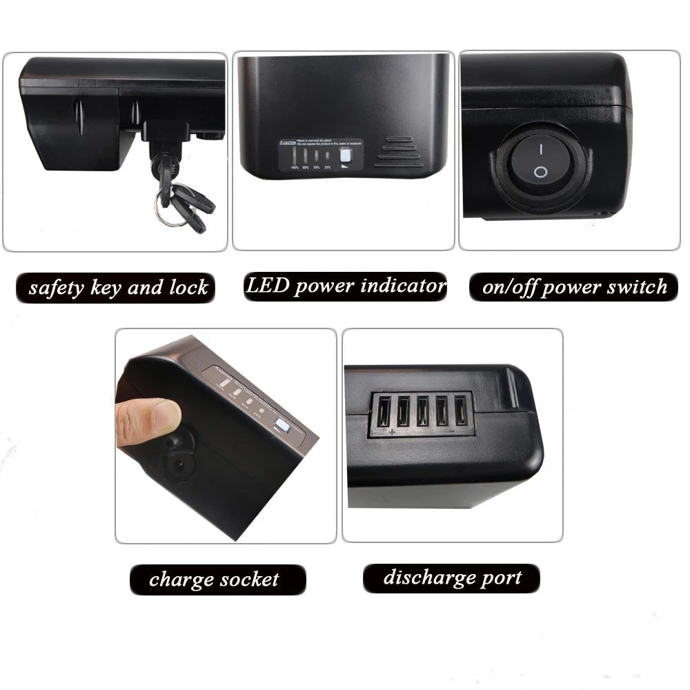 36V Replacement E - Bike Battery – 9Ah/10Ah Urban Rear Rack Pack for 250W Motors - All Service