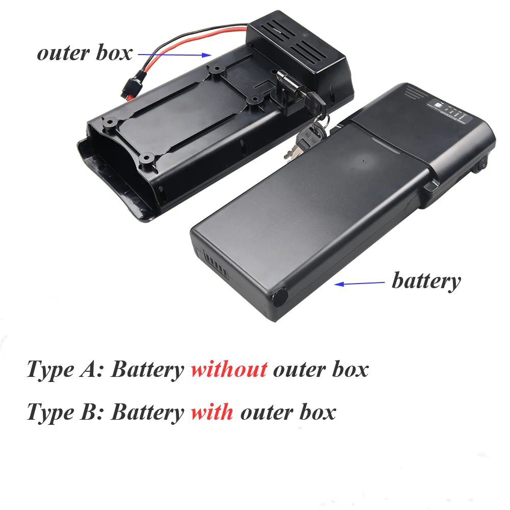 36V Replacement E - Bike Battery – 9Ah/10Ah Urban Rear Rack Pack for 250W Motors - All Service
