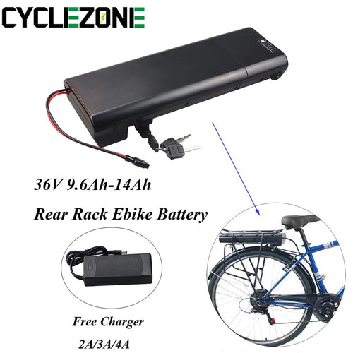 36V Replacement E - Bike Battery – 9Ah/10Ah Urban Rear Rack Pack for 250W Motors - All Service