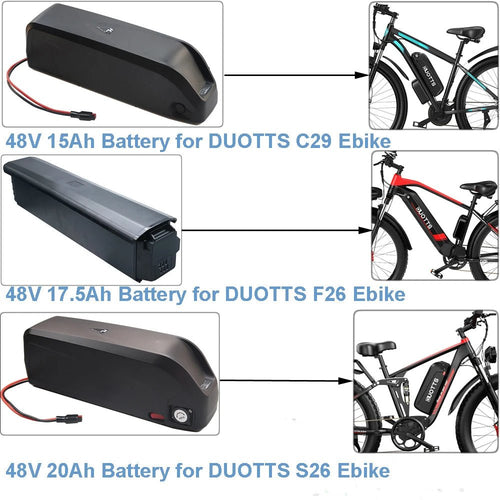 48V E - Bike Replacement Battery – 15Ah/17.5Ah/20Ah for DUOTTS C29, F26 & S26 - All Service