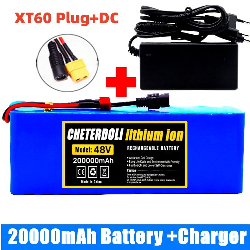 Aleaivy 48V 20Ah E - Bike Battery Pack – 13S3P 18650 Li - Ion for 1000W Bafang Conversion Kits + Charger - All Service