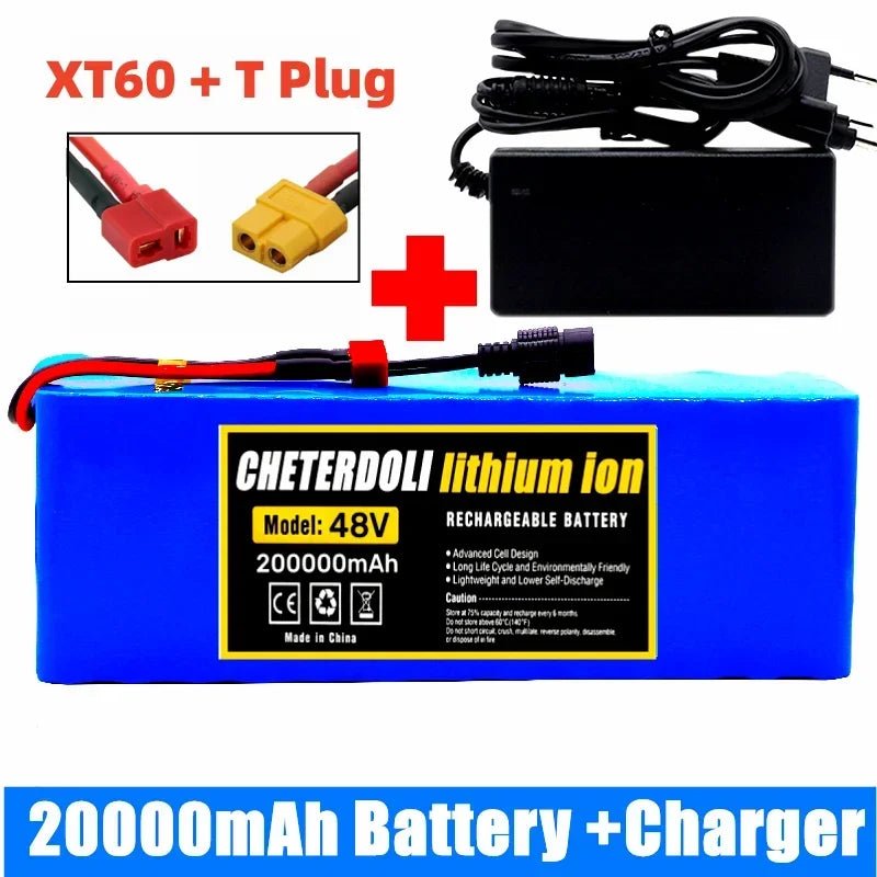 Aleaivy 48V 20Ah E - Bike Battery Pack – 13S3P 18650 Li - Ion for 1000W Bafang Conversion Kits + Charger - All Service