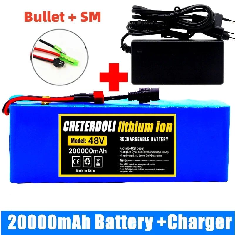 Aleaivy 48V 20Ah E - Bike Battery Pack – 13S3P 18650 Li - Ion for 1000W Bafang Conversion Kits + Charger - All Service