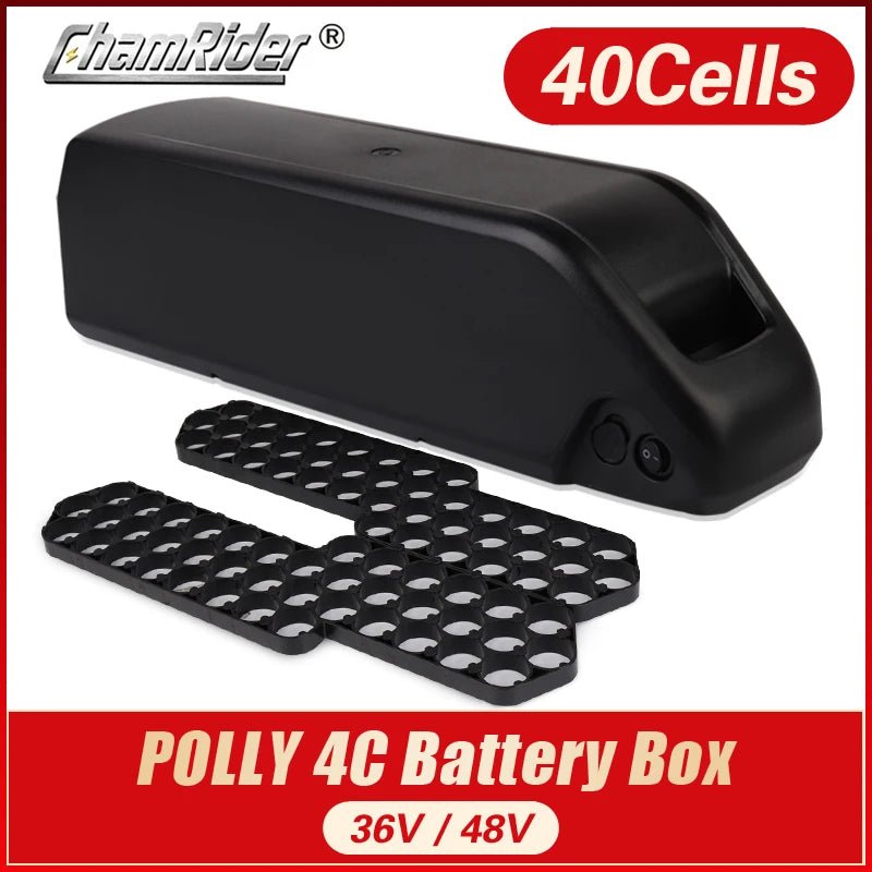 Chamrider E - Bike Down Tube Battery Box – 36V/48V, 10S4P/13S3P with 21700 Cells & Nickel Strips - All Service