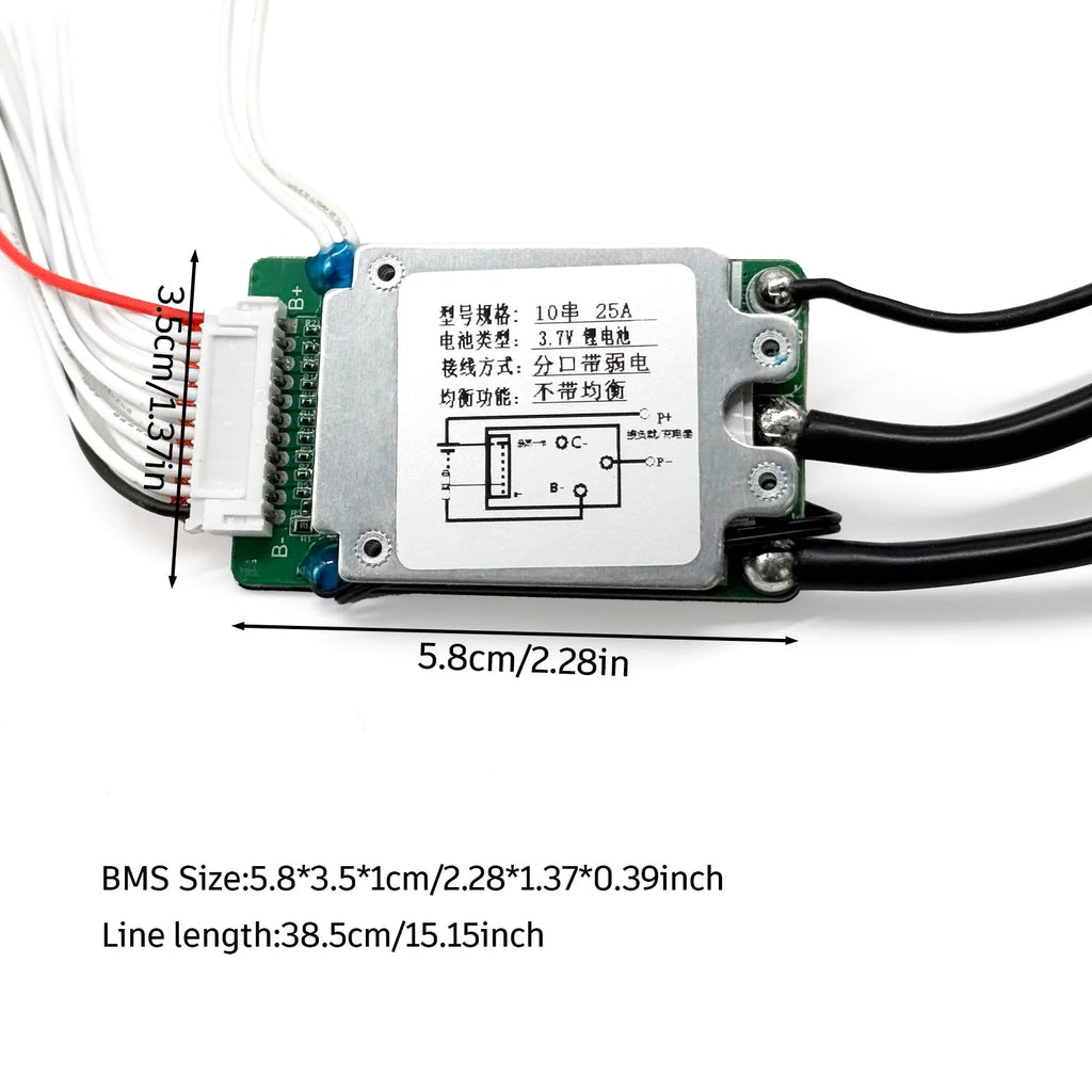 E - Bike & Scooter Battery BMS Protection Board – 36V/48V/52V 10S/13S/14S with 25A to 50A Options - All Service