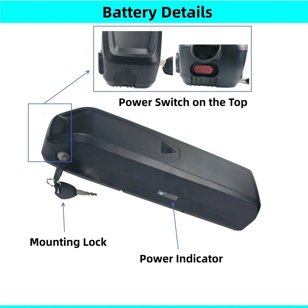 Finbike EB3 26" Replacement E - Bike Battery – 36V/48V Li - Ion, Multiple Capacity Options - All Service
