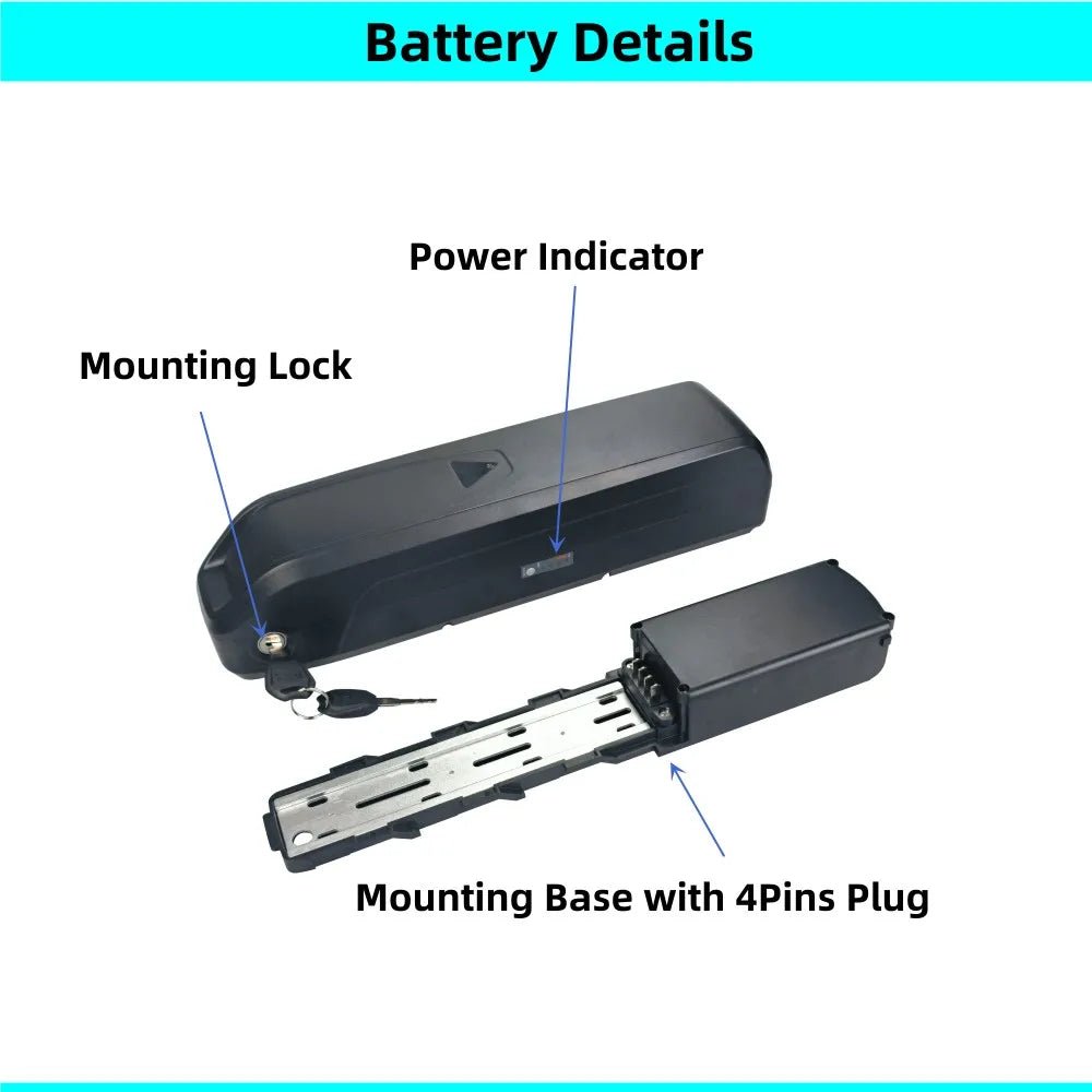 Finbike EB3 26" Replacement E - Bike Battery – 36V/48V Li - Ion, Multiple Capacity Options - All Service