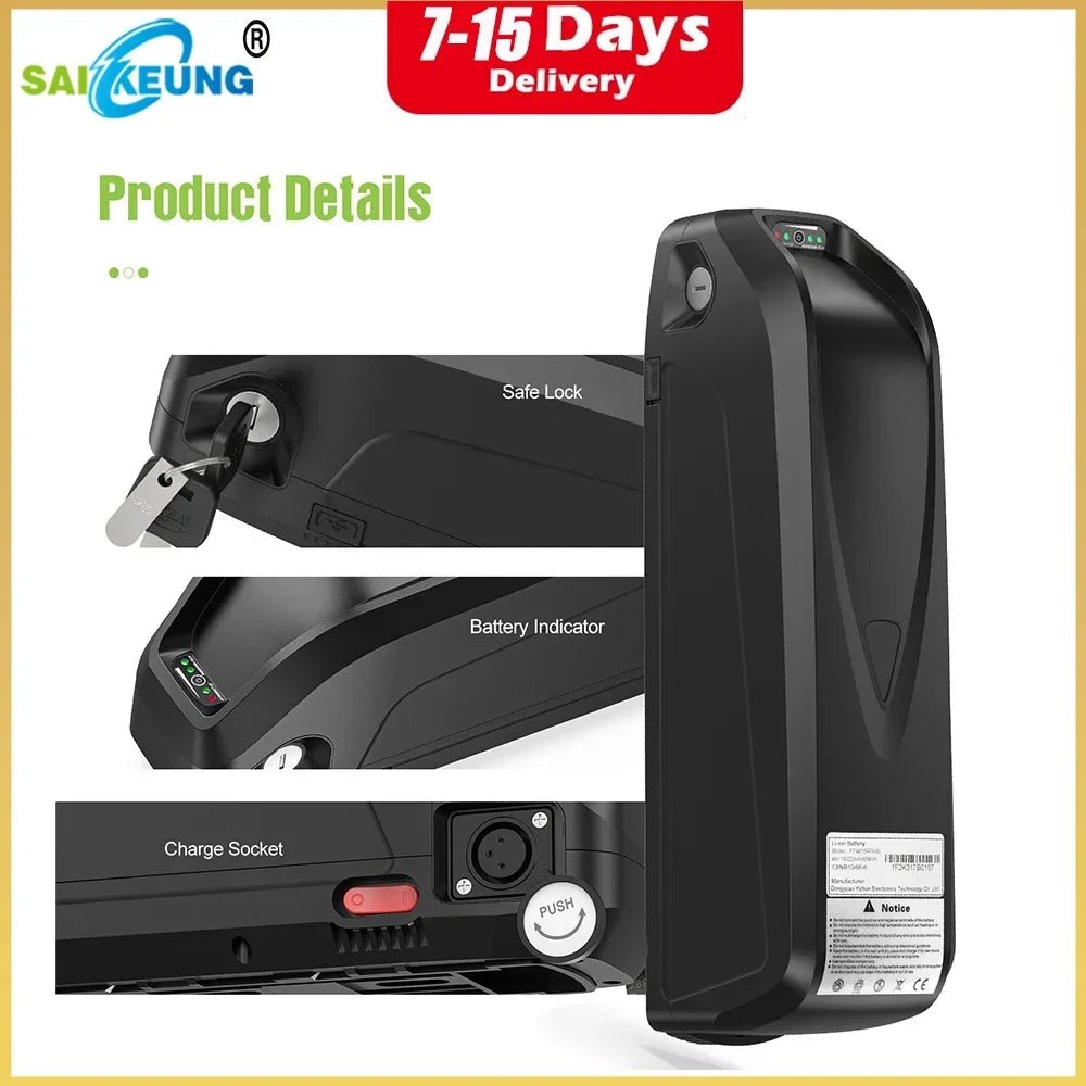 Hailong Polly High - Capacity E - Bike Battery – 36V/48V/52V/72V for 500W–2000W Motors - All Service